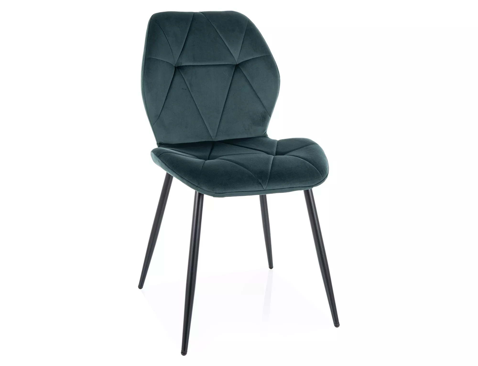 Chaise de restaurant Silva velours tissu vert rembourré